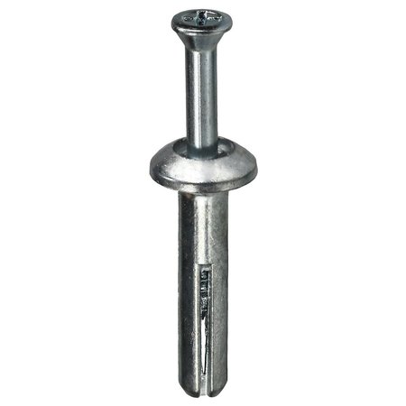 L.H. DOTTIE Nail Drive Anchor, 1/4" Dia., 3/4" L, Alloy Steel Zinc Plated, 100 PK ZAS75